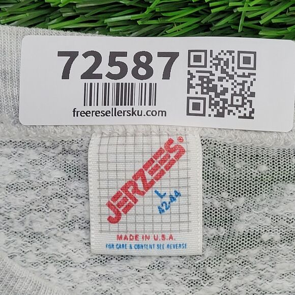 Vintage 1987 JERZEES Cropped Sweatshirt Womens L 21x14 Gray - Picture 4 of 14